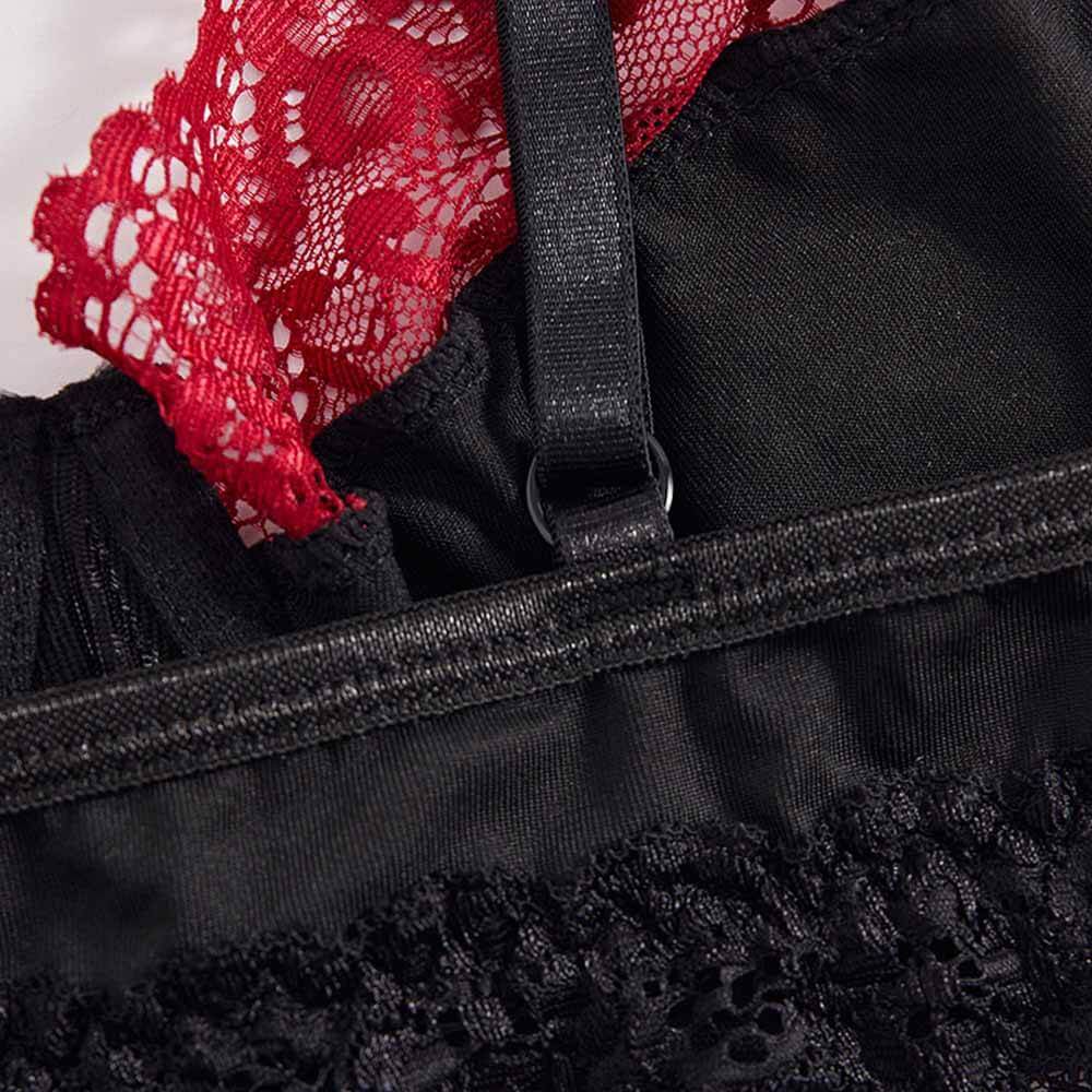 Sexy Skull Print Lace Trim Ultra-Thin Bra Underwear  GTHIC