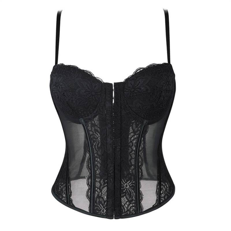 Sexy Slim Fit See Through Lace Suspender Corset 03 | Gthic.com