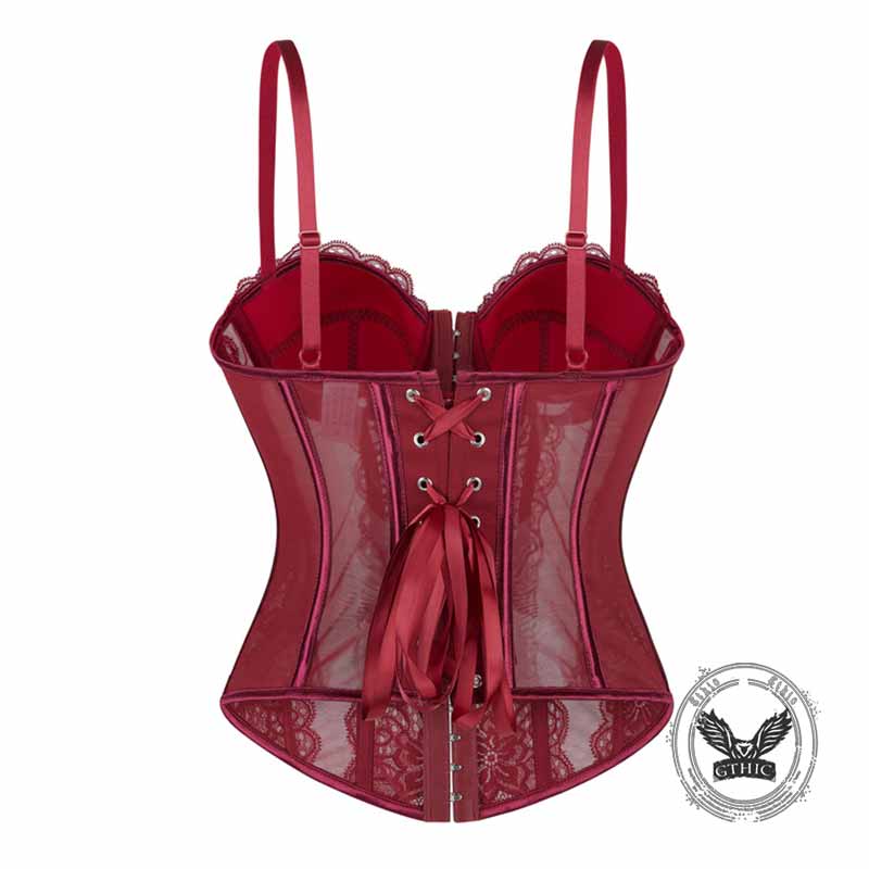 Sexy Slim Fit See Through Lace Suspender Corset