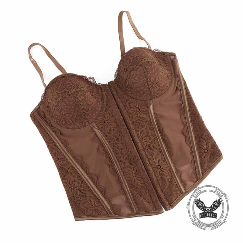 Sexy Slim Fit See Through Lace Suspender Corset