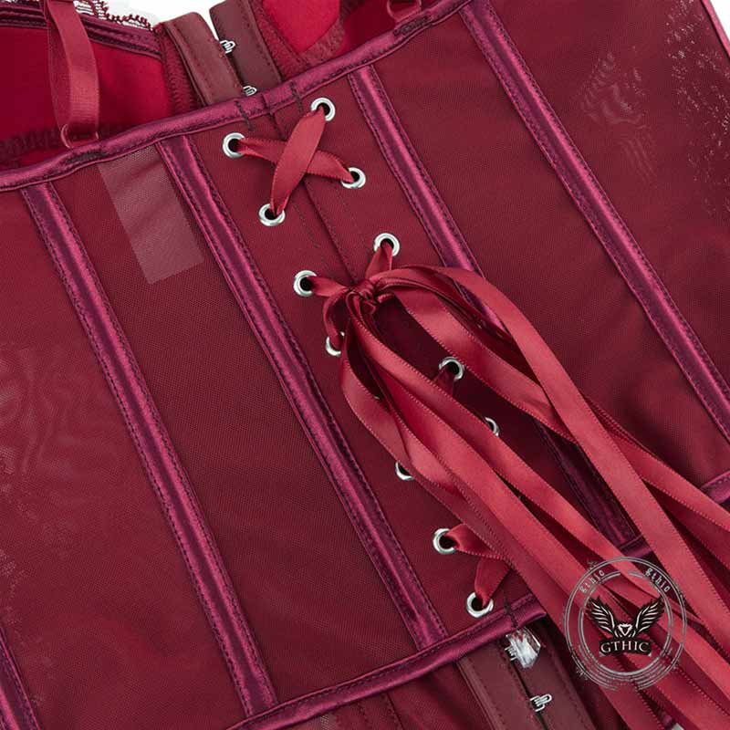 Sexy Slim Fit See Through Lace Suspender Corset