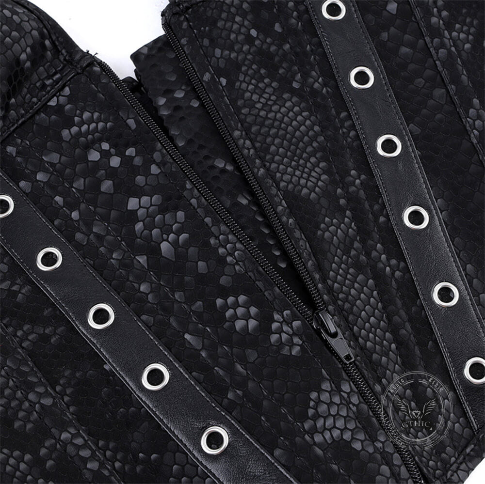 Sexy Snakeskin Pattern V-Neck Camisole Corset