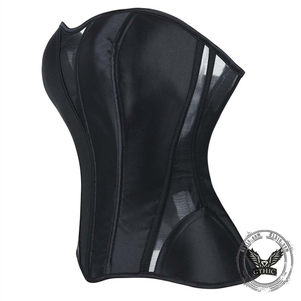 Sexy Solid Color Mesh Paneling Body-Shaping Corset