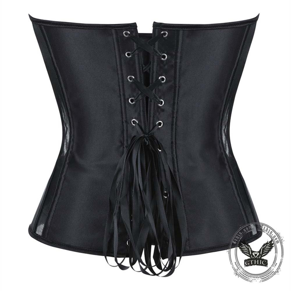 Sexy Solid Color Mesh Paneling Body-Shaping Corset
