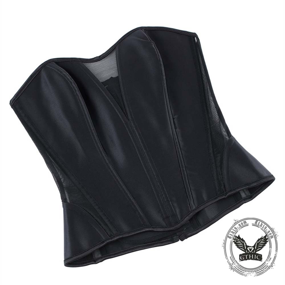 Sexy Solid Color Mesh Paneling Body-Shaping Corset