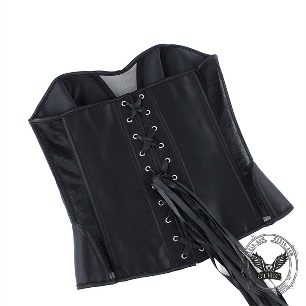 Sexy Solid Color Mesh Paneling Body-Shaping Corset