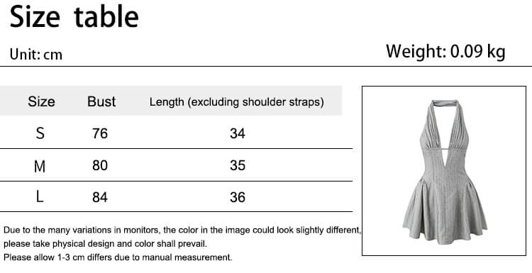 Sexy V-Neck Pleated Waist Halter Formal Dress