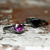 Heart-shaped Purple Zircon Brass Engagement Ring | Gthic.com
