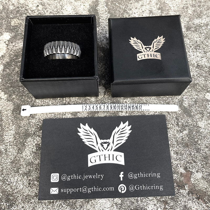 Sharp Teeth Stainless Steel Band Ring
