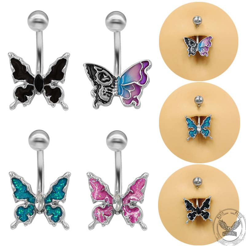 Shiny Butterfly Alloy Belly Ring | Gthic.com