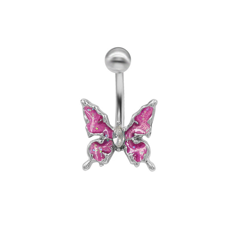 Shiny Butterfly Alloy Belly Ring | Gthic.com