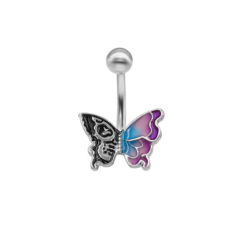 Shiny Butterfly Alloy Belly Ring | Gthic.com