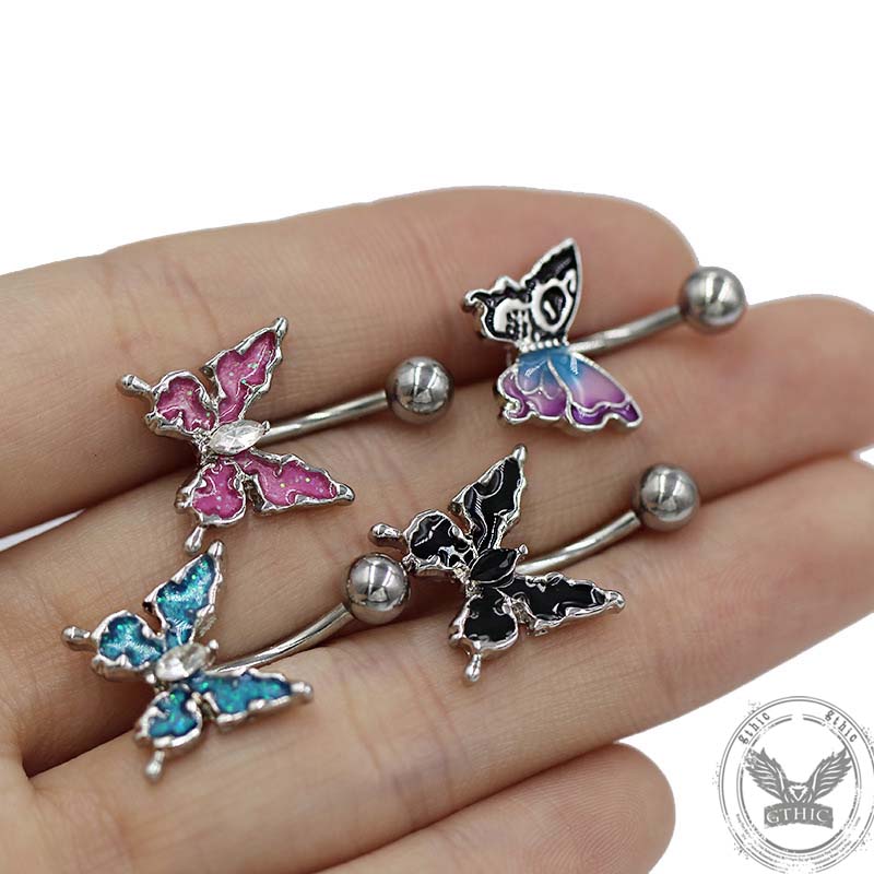 Shiny Butterfly Alloy Belly Ring | Gthic.com