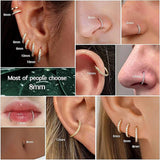 Shiny CZ Ear Bone Auricle Stainless Steel Nose Ring | Gthic.com