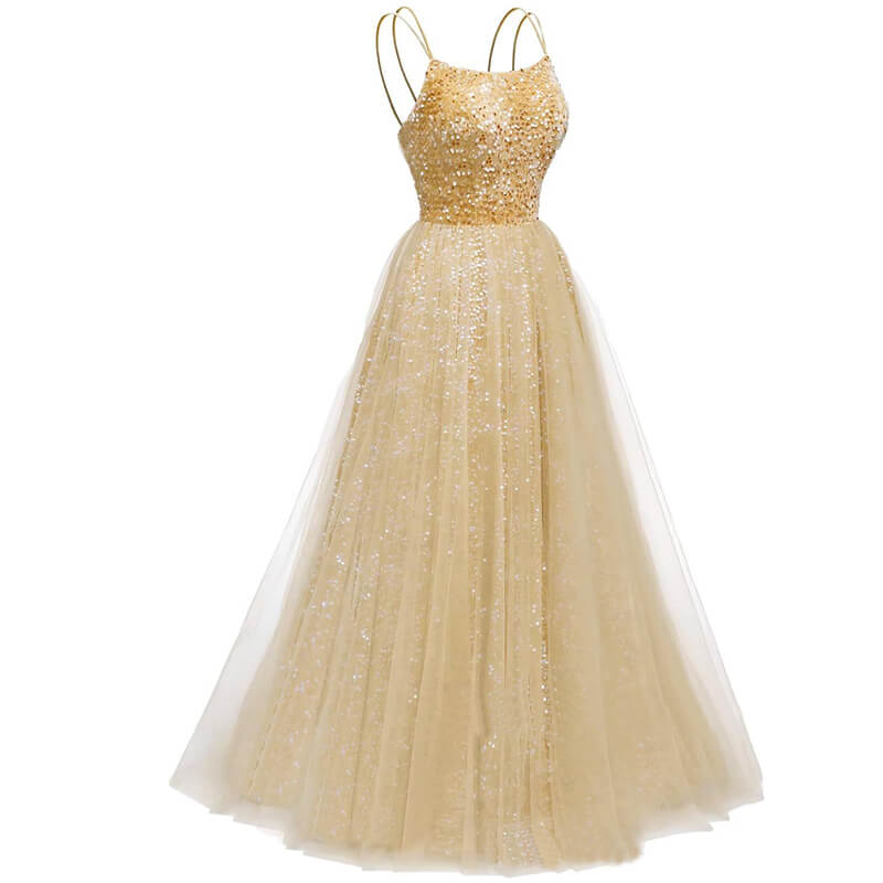 Shiny Elegant Strapless Evening Dress | Gthic.com