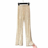 Shiny Sequined High Waist Flared Pants | Gthic.com