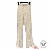 Shiny Sequined High Waist Flared Pants | Gthic.com