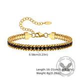 Shiny Zirconia Three-Layer Stainless Steel Bracelet | Gthic.com