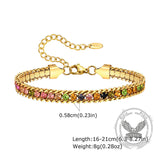 Shiny Zirconia Three-Layer Stainless Steel Bracelet | Gthic.com