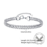 Shiny Zirconia Three-Layer Stainless Steel Bracelet | Gthic.com