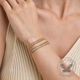 Shiny Zirconia Three-Layer Stainless Steel Bracelet | Gthic.com