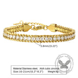 Shiny Zirconia Three-Layer Stainless Steel Bracelet | Gthic.com