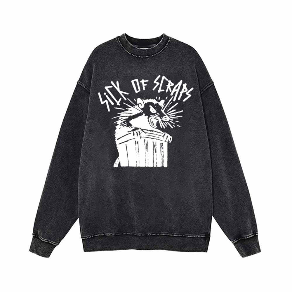 Sick Of Scraps Mouse Vintage Washed Sweatshirt | Gthic.com