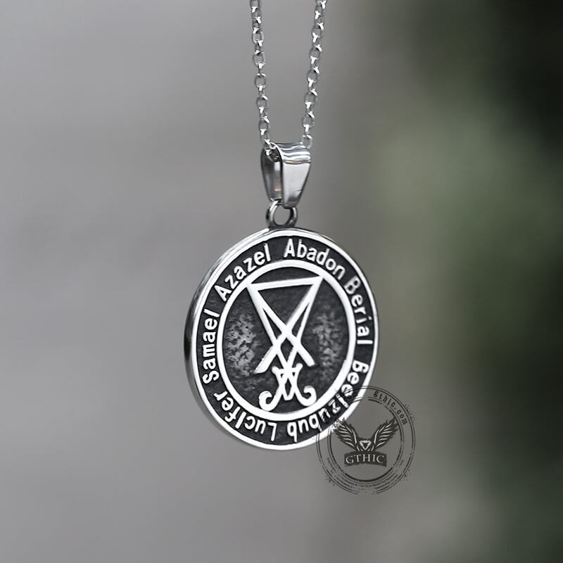 Sigil of Baphomet Stainless Steel Satan Pendant | Gthic.com