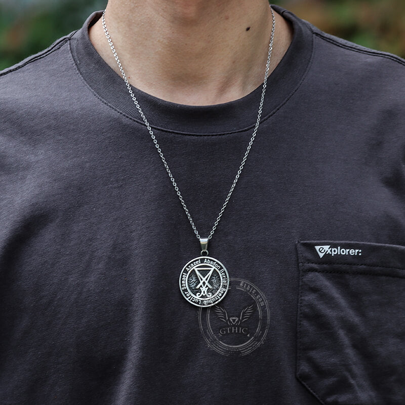 Sigil of Baphomet Stainless Steel Satan Pendant