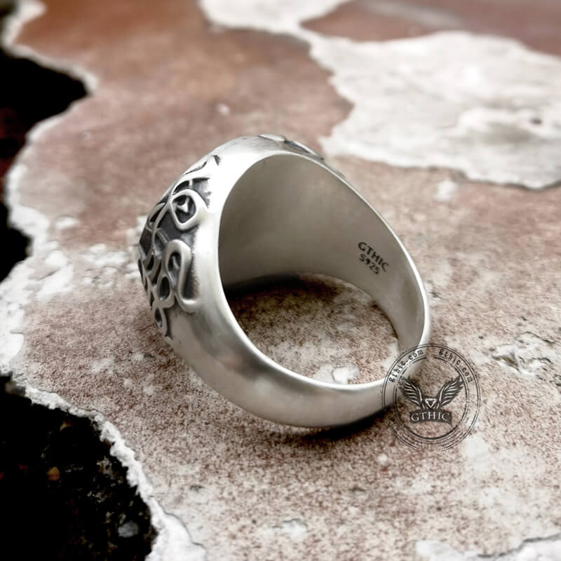 Sigil of Baphomet Sterling Silver Satan Ring