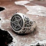 Sigil of Baphomet Sterling Silver Satan Ring | Gthic.com