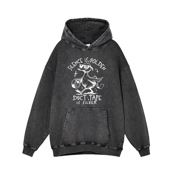 Silence Is Golden Vintage Washed Hoodie | Gthic.com