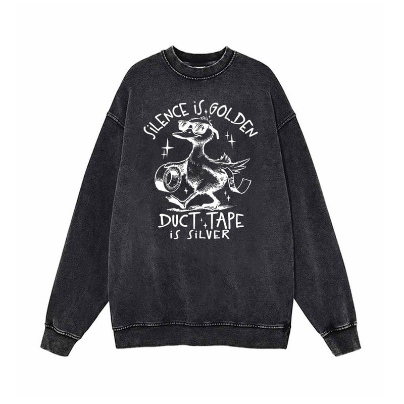 Silence Is Golden Vintage Washed Sweatshirt | Gthic.com