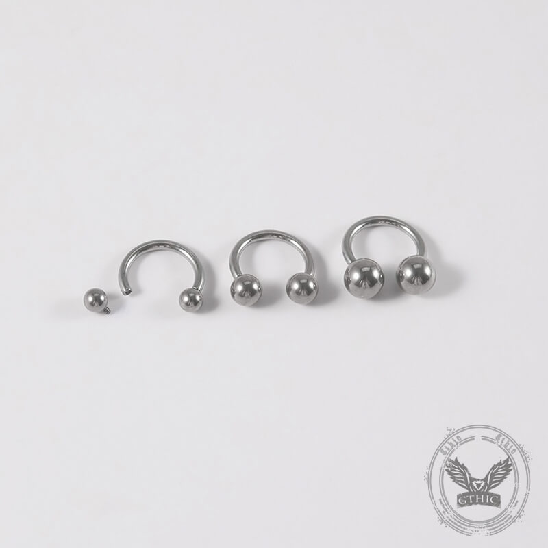 Silver Color Screw Back G23 Titanium Piercing Ring