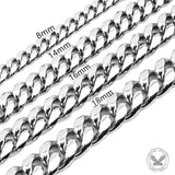 Silver Color Thick Cuban Chain Stainless Steel Necklace | Gthic.com