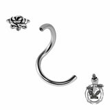 Silver Rose Stainless Steel Belly Piercing