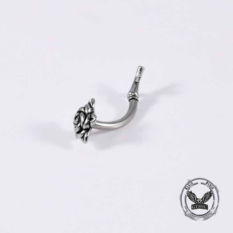 Silver Rose Stainless Steel Belly Piercing