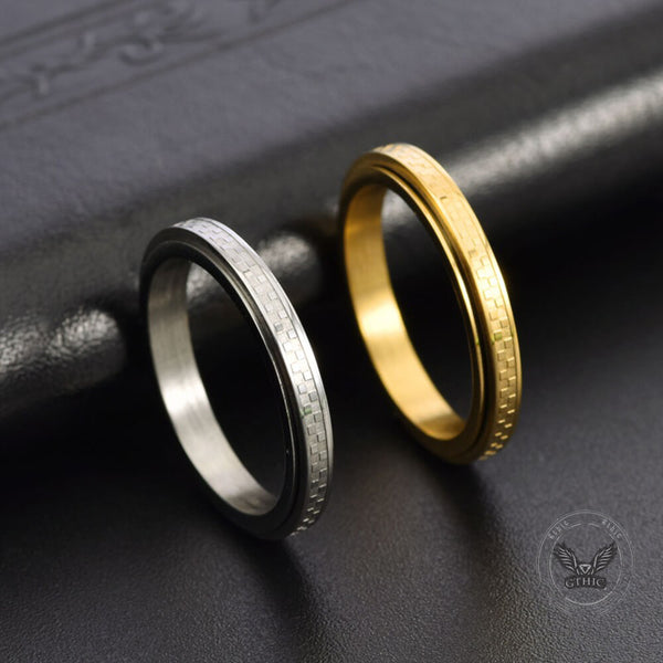 Simple 3mm Chessboard Stainless Steel Spinner Ring | Gthic.com