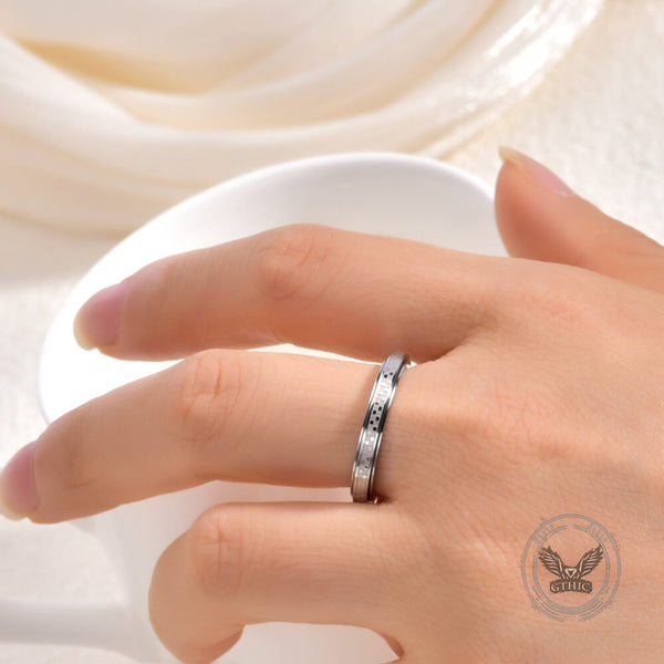 Simple 3mm Chessboard Stainless Steel Spinner Ring | Gthic.com