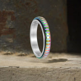 Simple 4mm Gear Pattern Stainless Steel Spinner Ring | Gthic.com