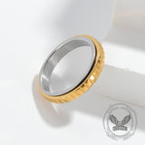 Simple 4mm Gear Pattern Stainless Steel Spinner Ring