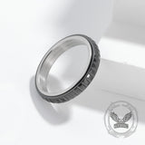 Simple 4mm Gear Pattern Stainless Steel Spinner Ring