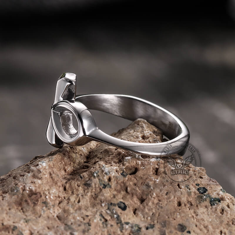 Simple Ancient Egyptian Ankh Cross Stainless Steel Ring