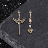 Simple Asymmetrical Cupid Wing Alloy Earrings | Gthic.com