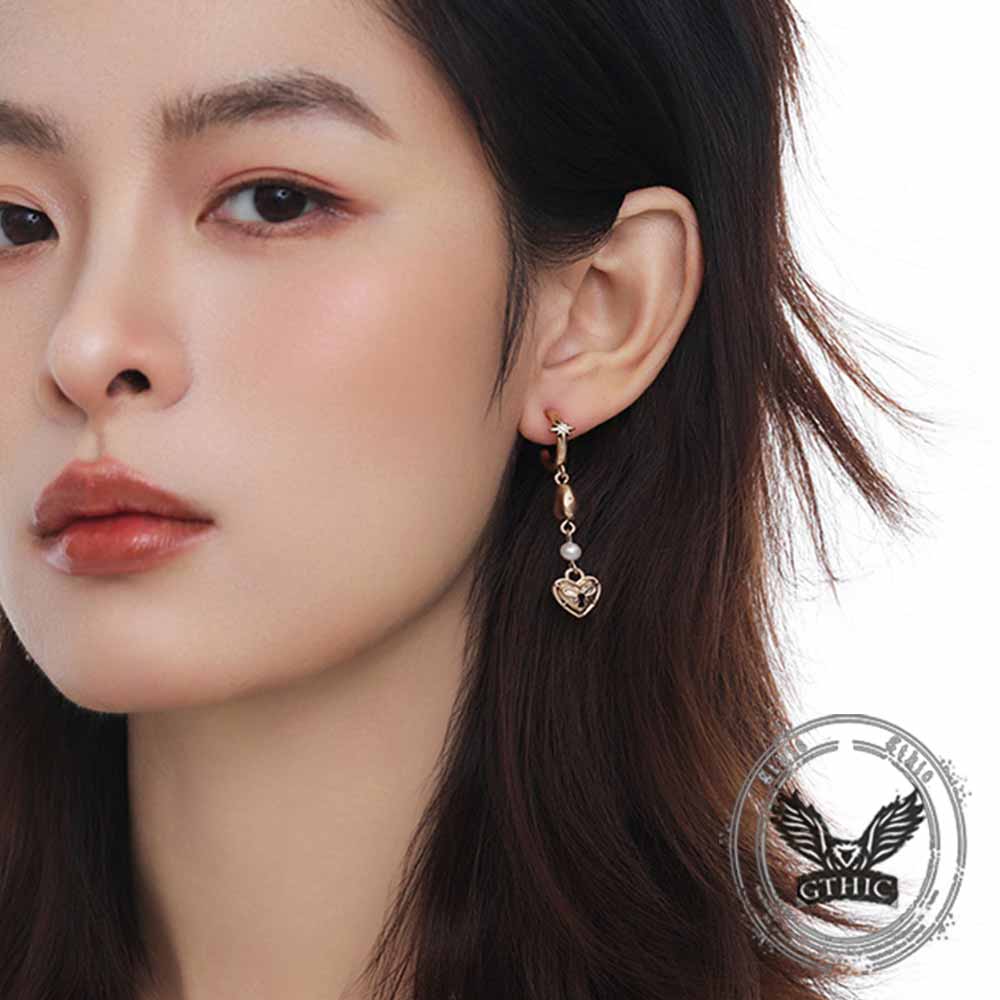 Simple Asymmetrical Cupid Wing Alloy Earrings | Gthic.com