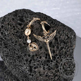 Simple Asymmetrical Cupid Wing Alloy Earrings
