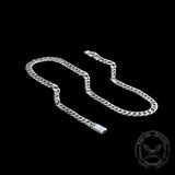 Simple Box Clasp Cuban Link Chain Sterling Silver Necklace