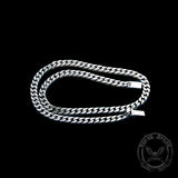 Simple Box Clasp Cuban Link Chain Sterling Silver Necklace | Gthic.com