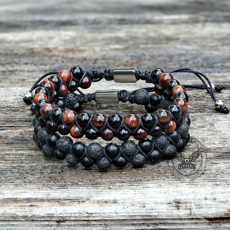 Simple Braided Natural Stone Bead Bracelet | Gthic.com