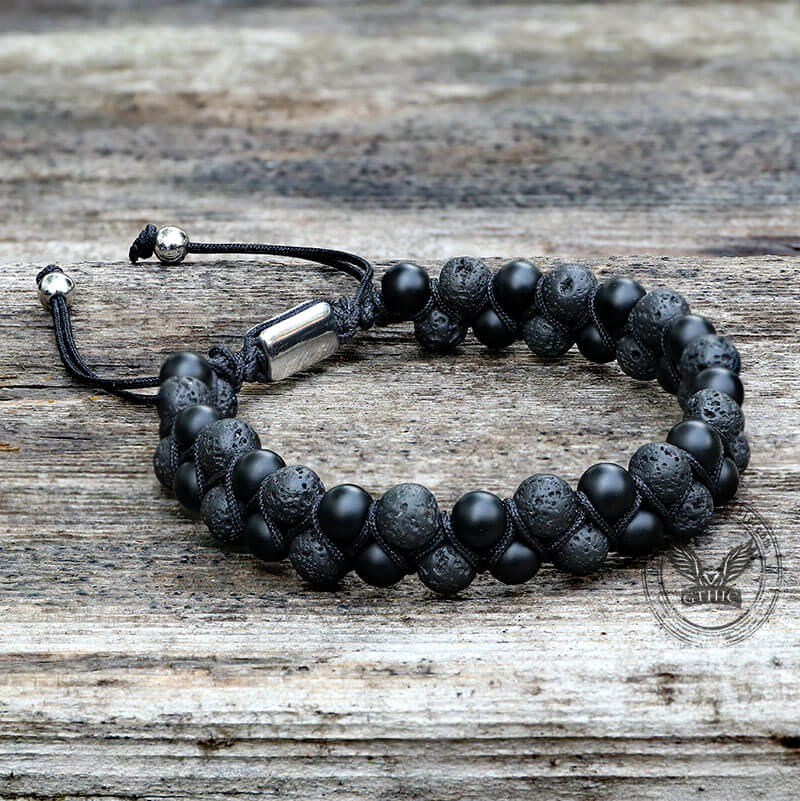 Simple Braided Natural Stone Bead Bracelet | Gthic.com